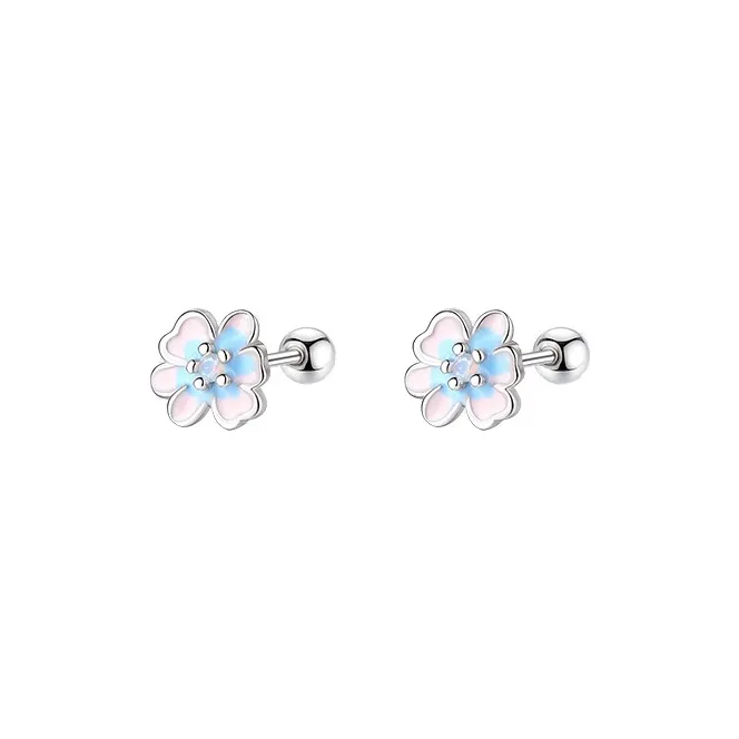 GIFT&CO S999 Fine Silver Stud Earrings Women's-0