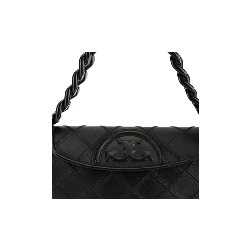 TORY BURCH Mini Fleming Soft Crescent Bag Black-4
