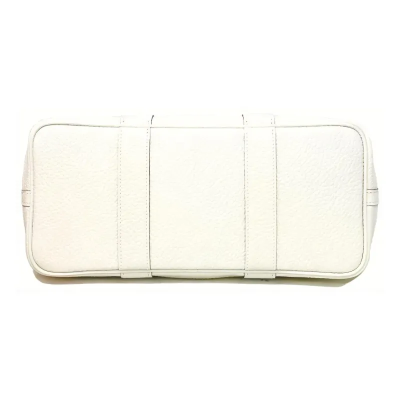HERMES Garden Party Canvas With Leather Garden Bag Handbag Women's Yellow White-2