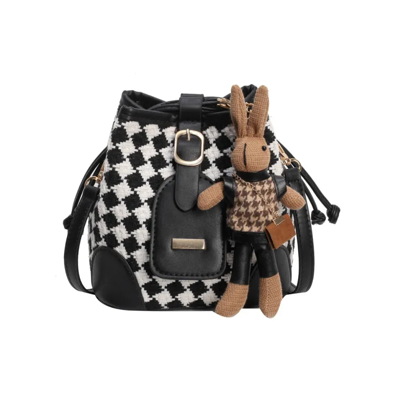 Yalu Plaid Fabric Shoulder Bag, Crossbody Bag Regular Women's Multicolor-0