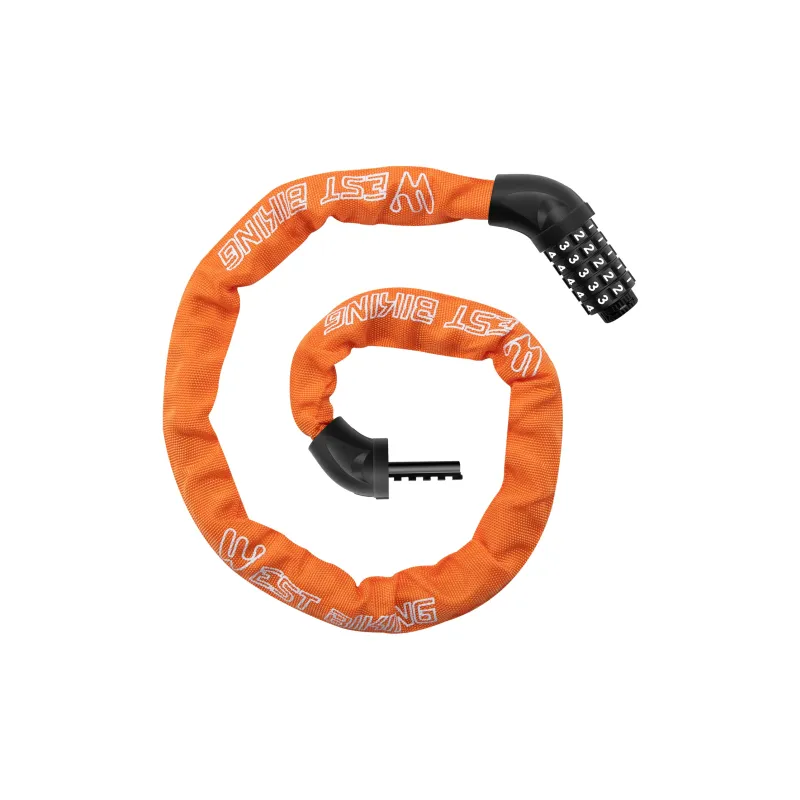 WEST BIKING Bicycle Locks Anti Pick Anti Rust Protective Adjustable Chain Lock-4