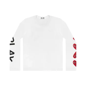 Comme Des Garcons Play Red Multi Heart L/S T shirt