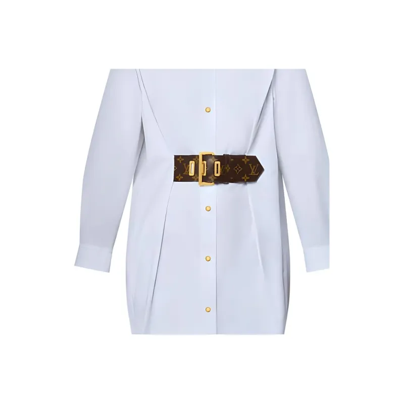 LOUIS VUITTON Belted Shirt Dress-3