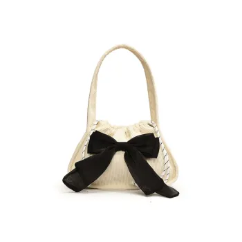 NOMK Corduroy Shoulder Bag Women's White/Black/Pink/Green/Brown
