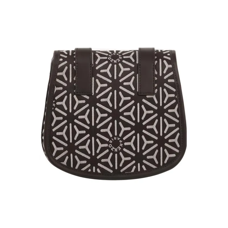 KENZO Cotton With Polyester Saddle Bag Messenger Bag Shoulder Bag Crossbody Bag Small Size Women's Black-1