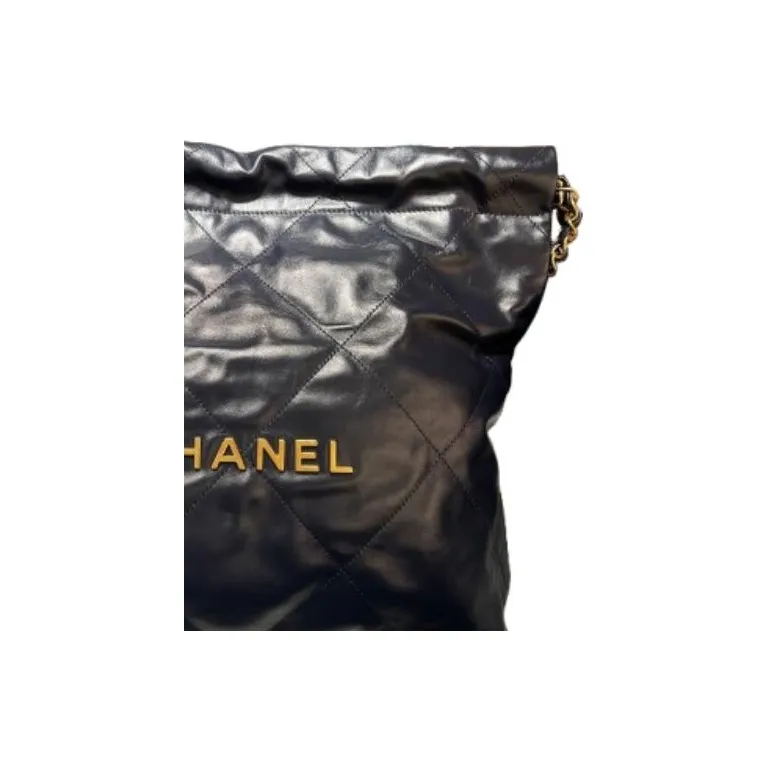 CHANEL 22Bag Shiny Calfskin Trash Bag, Crossbody Bag, Shoulder Bag Trumpets Women's Dark Blue-4