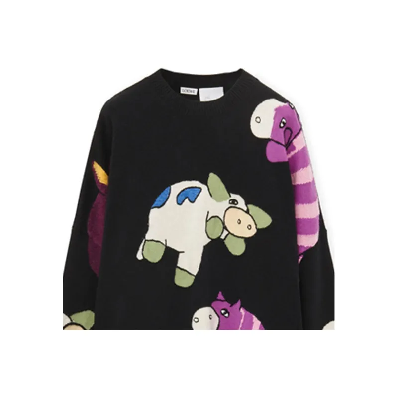 LOEWE X Howl's Moving Castle SS23 Sweater Unisex Black-4