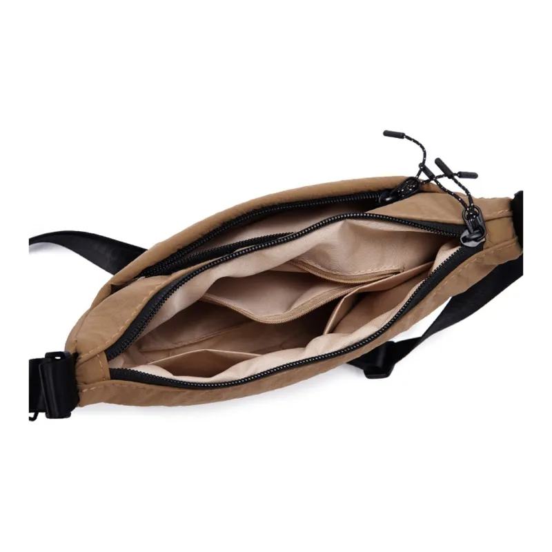 Dubaolu Fabric Dumpling Bag Crossbody Bag Medium Size Unisex Black/Khaki/Brown-18