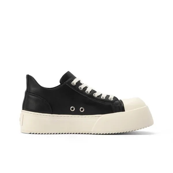 GXG Oversized Derby Shoes Anti Slip And Wear Resistant Height Increasing Coverage Low Top Skateboard Shoes Men's Black-1