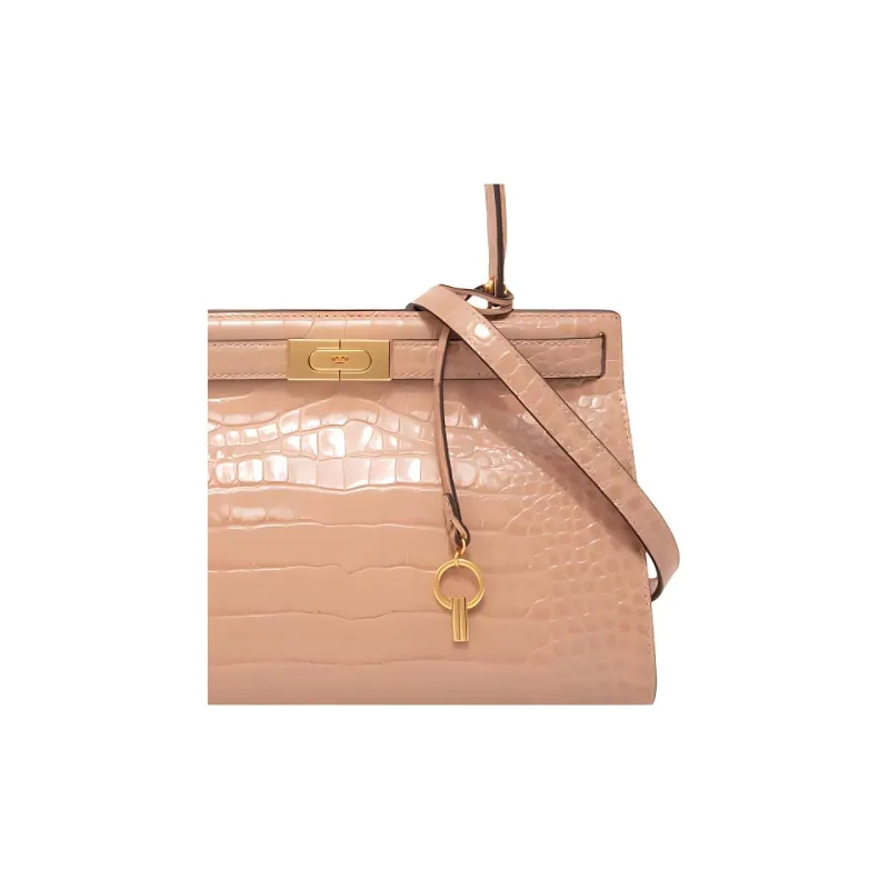 TORY BURCH Lee Radziwill Leather Shoulder Bag, Crossbody Bag, Handbag Medium Size Women's Pink-2