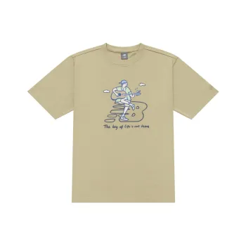 New Balance x PK SHEJISHILIANMINGKUAN Centripetal Life Illustration Series T Shirt Unisex Khaki