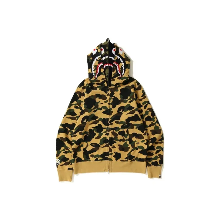 A BATHING APE 1st Camo Shark Wide Full Zip Double Hoodie-3