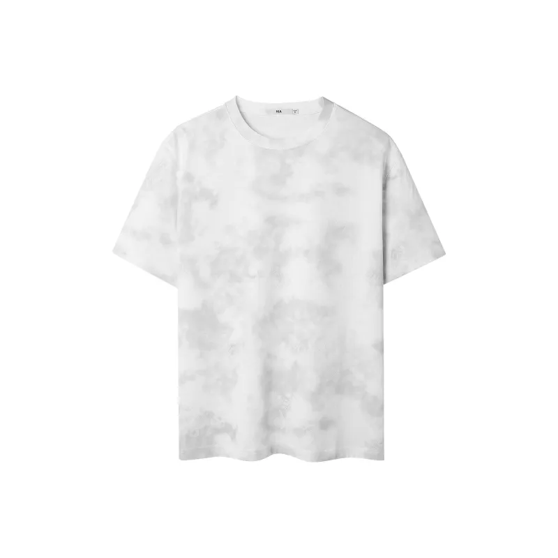 HLA Short Sleeved T Shirts Men's Ecru Pattern-0