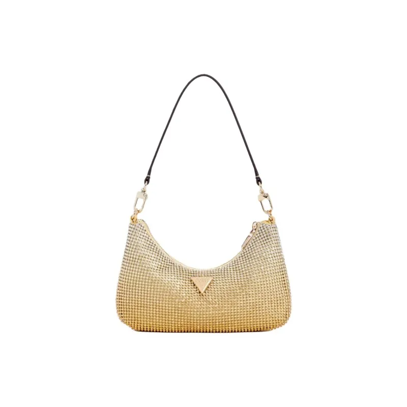 GUESS Artificial Leather Shoulder Bag Medium Size Women's Gold-0