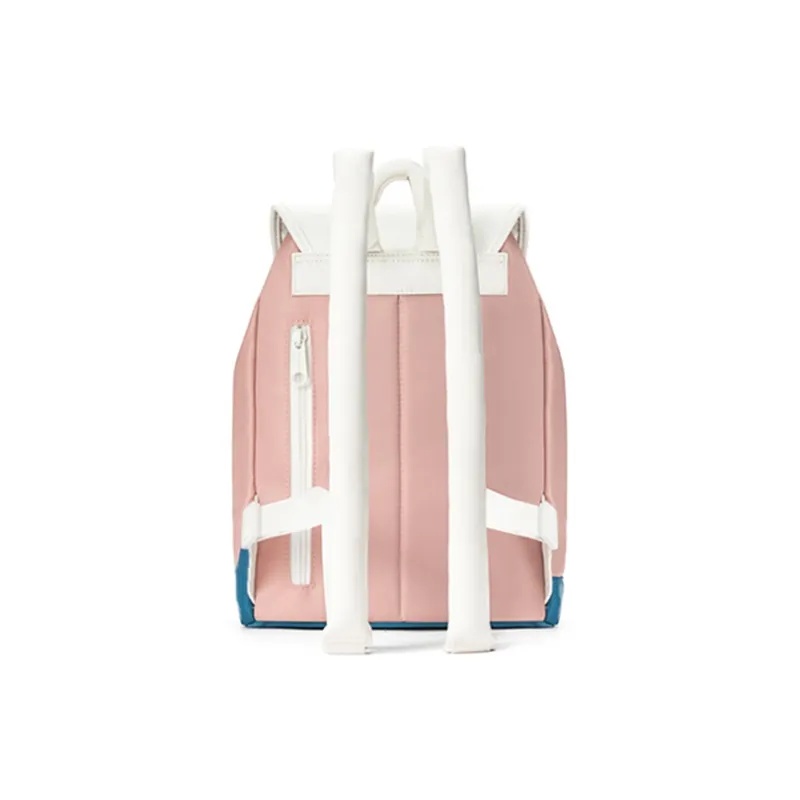 MR.ACE HOMME Nylon Fabric Backpack Small Size Unisex Cream White/Light Gray Green/Dusty Pink-11