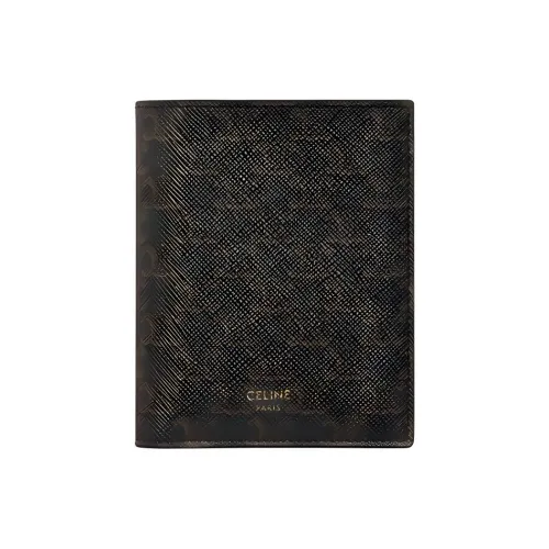 CELINE Canvas Card Holder Wallet Unisex Tawny