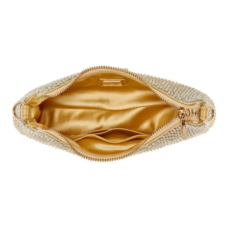 GUESS Artificial Leather Shoulder Bag Medium Size Women's Gold-3