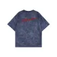 Navy Blue with Red Print