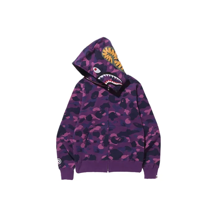 A BATHING APE Color Camo Shark Full Zip Hoodie - POIZON
