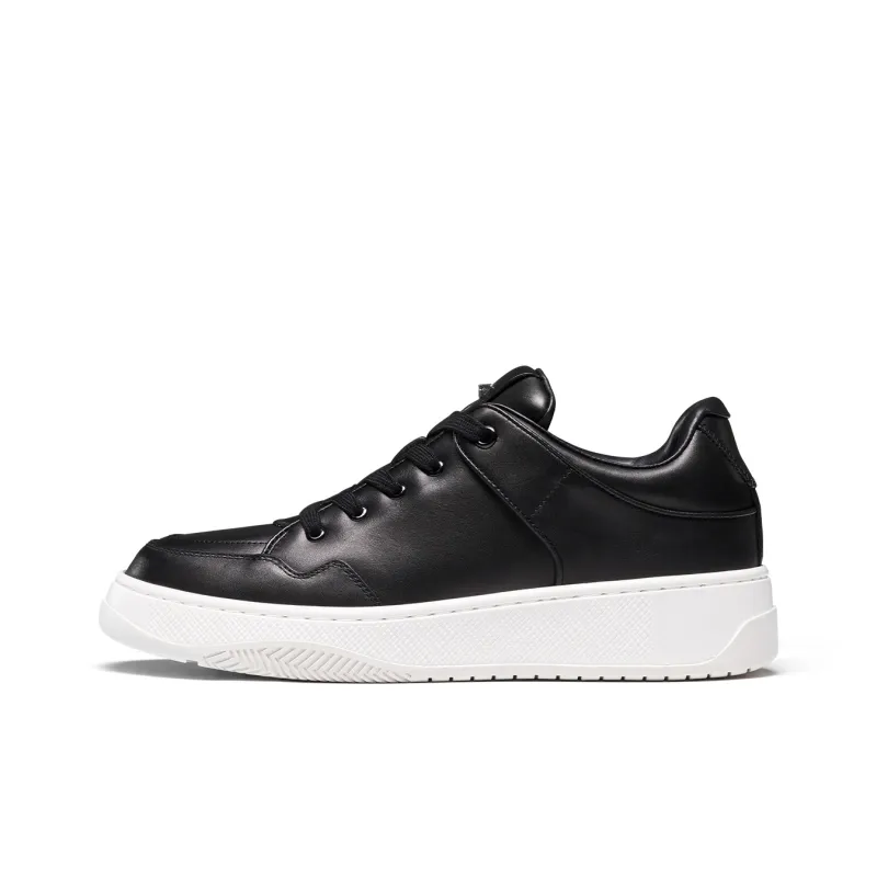 TRUFFAUT Fashion Height Increasing Platform White Sneakers Low Top Skateboard Shoes Men's-0