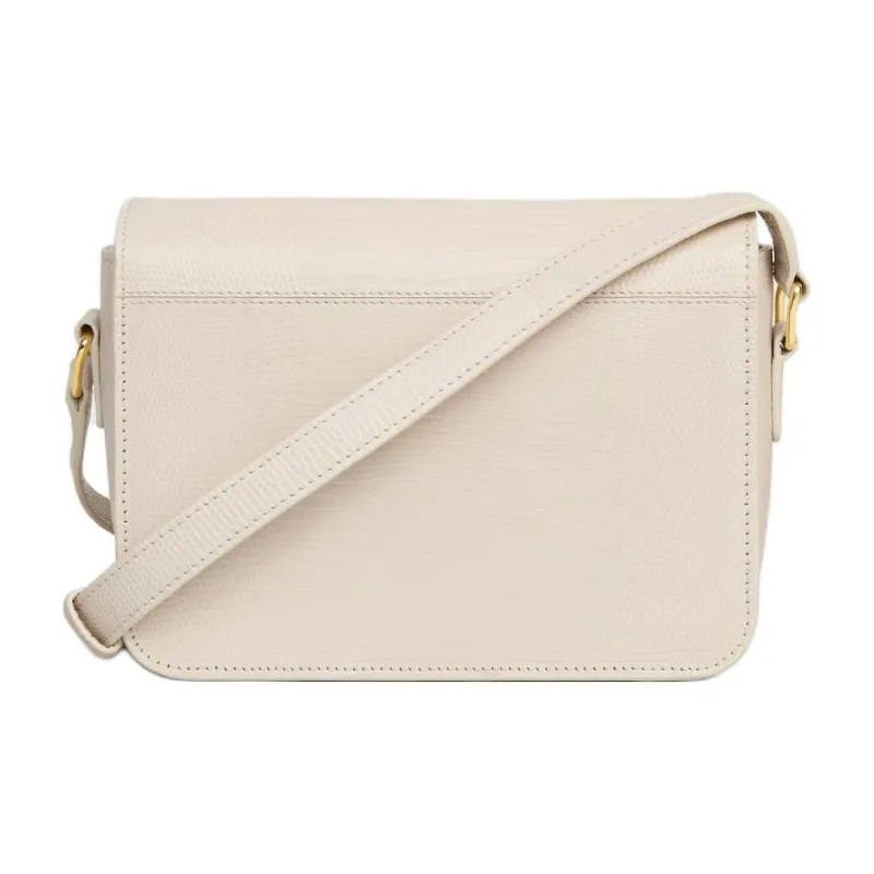 CELINE Triomphe Lambskin Crossbody Bag, Shoulder Bag Women's White-2