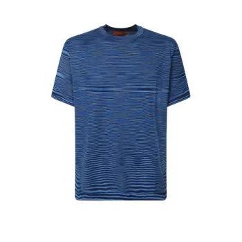 MISSONI Short Sleeved Striped Crewneck T Shirt