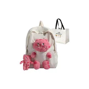 XIANGSU Nylon Backpack Unisex White/Pink/Black/Blue