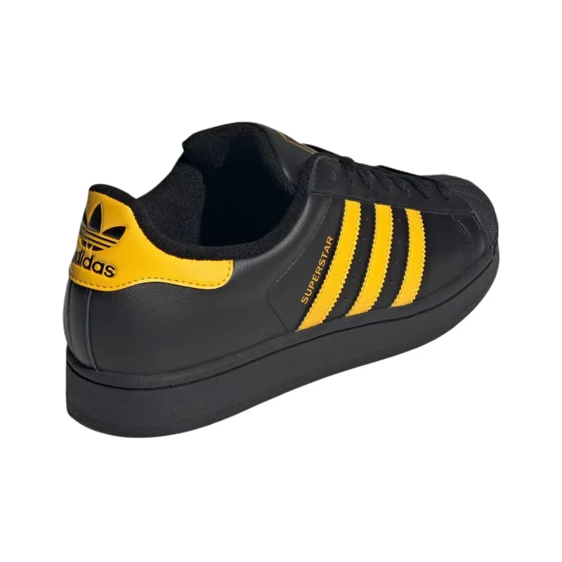 Adidas Originals SUPERSTAR Anti Slip Wear Resistant Low Top Skateboard Shoes Unisex Black Yellow-3