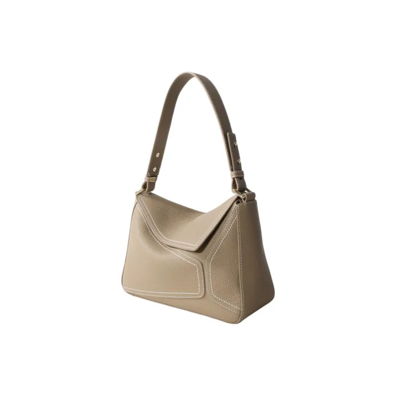 MINIBIRD Top Grain Cow Leather Geometric Shoulder Bag, Crossbody Bag Medium Size Women's Multicolor-2