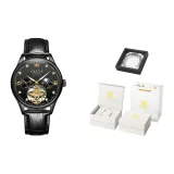 Black Leather Black Case Black Dial[Luxury Box Included]