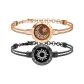 Sun and Moon Snake Chain: Black Gold 1 Pair