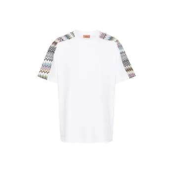 MISSONI Z-Print Crew Neck Loose Fit Straight Fit Short-Sleeved T-Shirt T-Shirt Men's Ecru