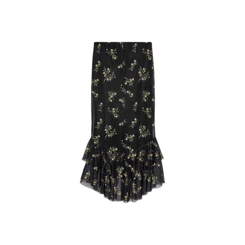 ZARA Casual Long Skirt Women's Black-1