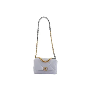CHANEL 19Bag Sheepskin Shoulder Bag, Crossbody Bag Women's Light Purple