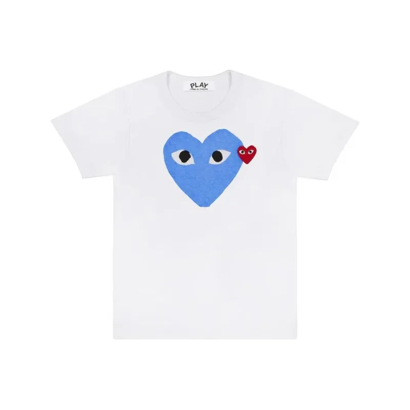 CDG Play T Shirts Unisex Blue-0