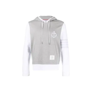 THOM BROWNE Anchor Embroidered Drawstring Hoodie