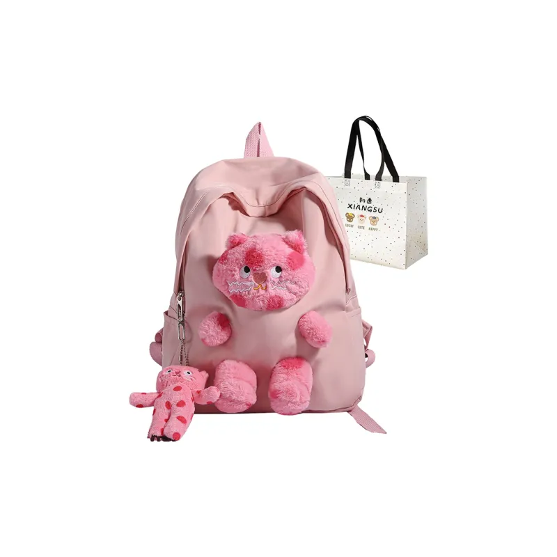 XIANGSU Nylon Backpack Unisex White/Pink/Black/Blue-5