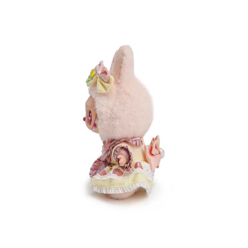 [Dress Up Doll] POP MART LABUBU THEMONSTERS Pink Princess Hang Tag Box Labubu Vinyl Sitting Party, 15cm In Height-1