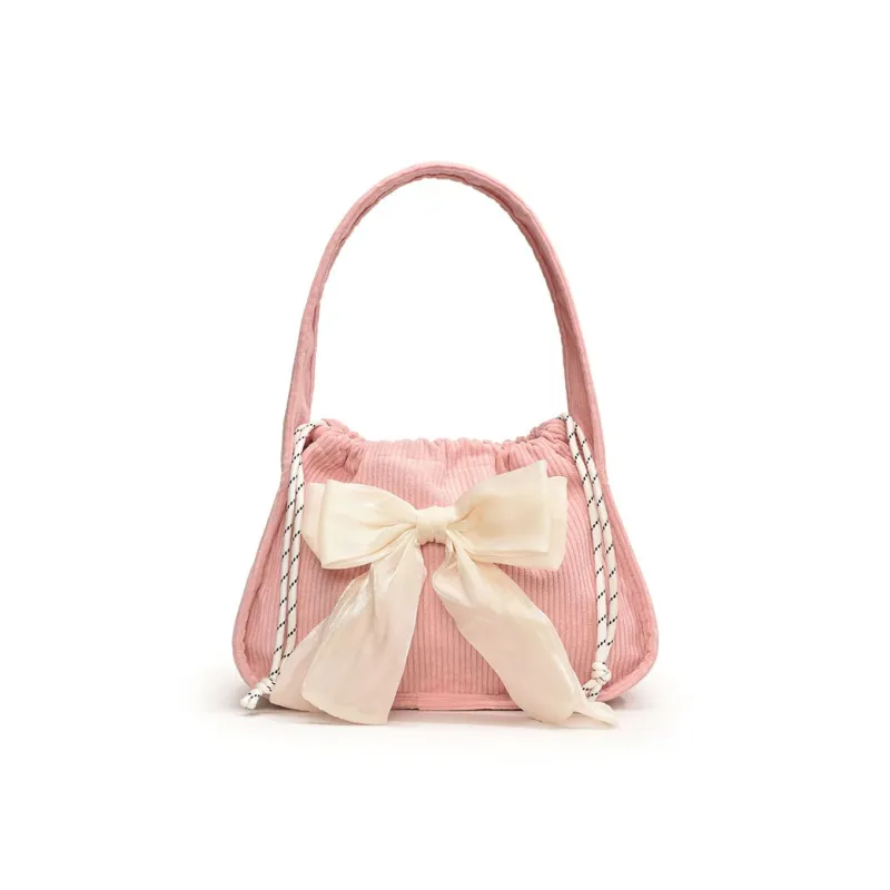 NOMK Corduroy Shoulder Bag Women's White/Black/Pink/Green/Brown-8