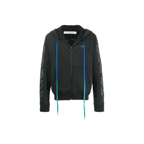 OFF WHITE Embroidered Abstract Arrows Zip Hoodie