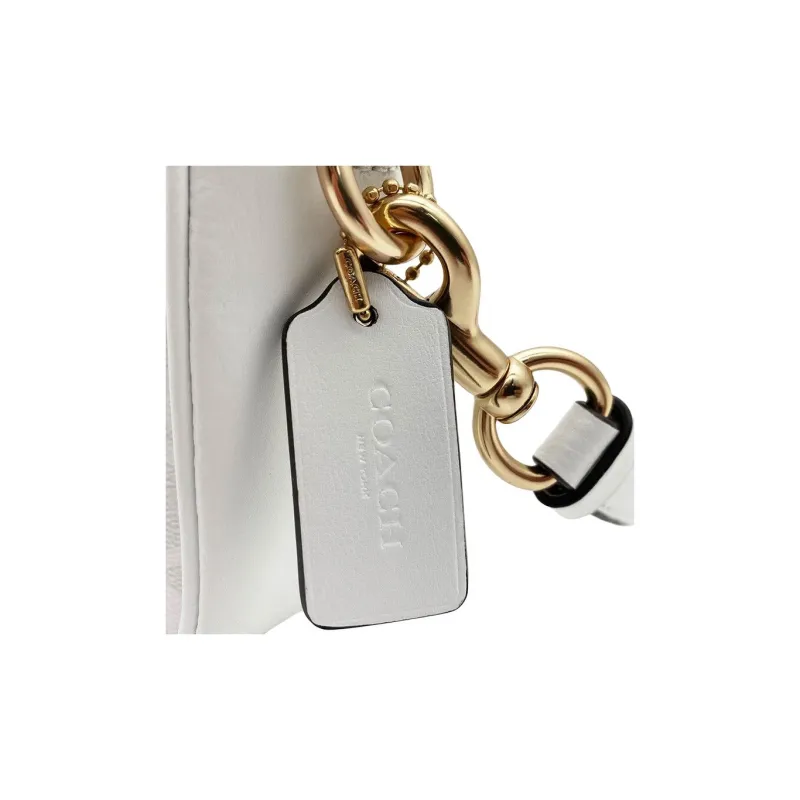 COACH Phoebe PVC Bonded Cow Leather Crossbody Bag Mini Women's White-5