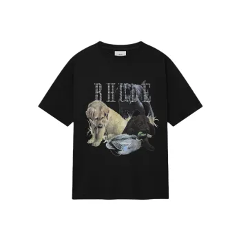 RHUDE Rhinestone Hunting Dog Tee