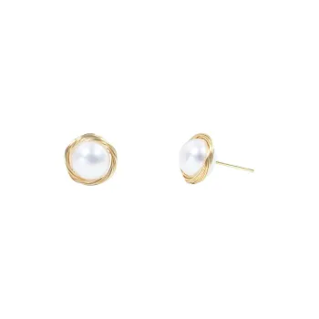 Ancient Jewelry Pearl Stud Earrings Women's
