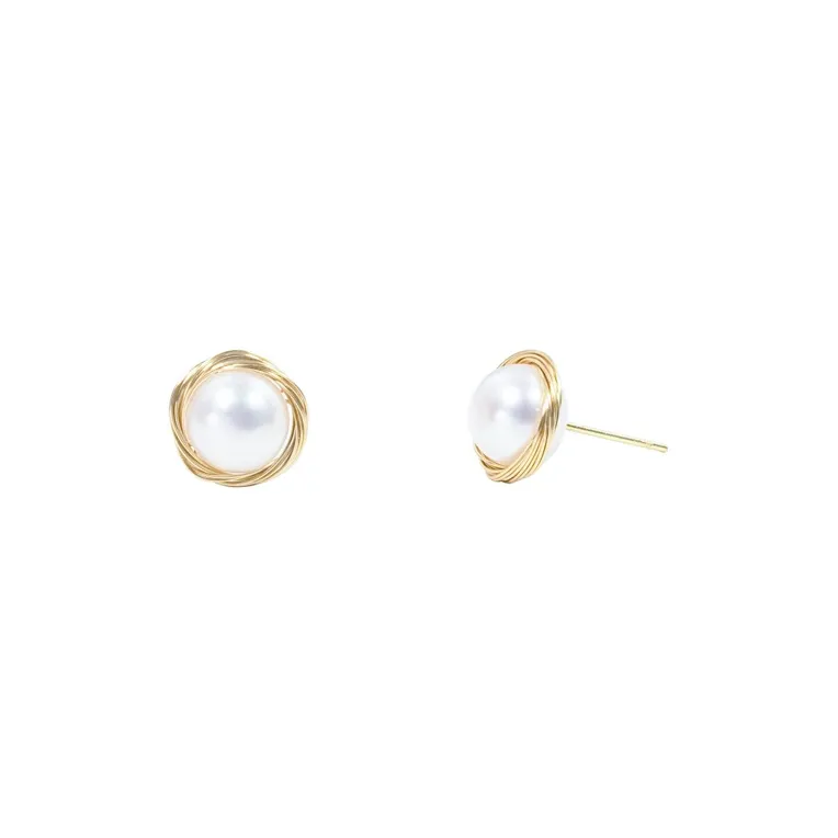 Ancient Jewelry Pearl Stud Earrings Women's-0