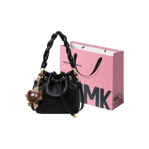 NOMK PU Bucket Bag Shoulder Bag Handbag Regular Women's Black/Ecru
