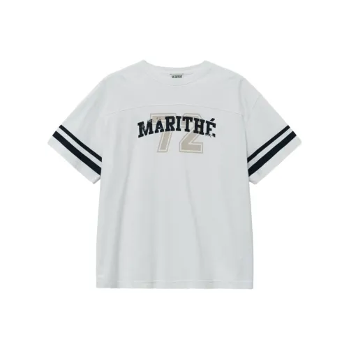 Marithe Francois Girbaud SS24 Drop Shoulder Sleeve T Shirt Men's White