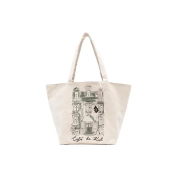 KARL LAGERFELD Recycled Cotton Tote Bag, Shopping Bag, Shoulder Bag, Handbag Women's Light Beige