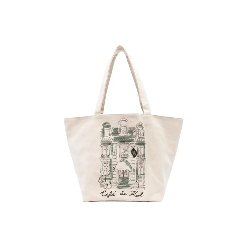 KARL LAGERFELD Recycled Cotton Tote Bag, Shopping Bag, Shoulder Bag, Handbag Women's Light Beige-0