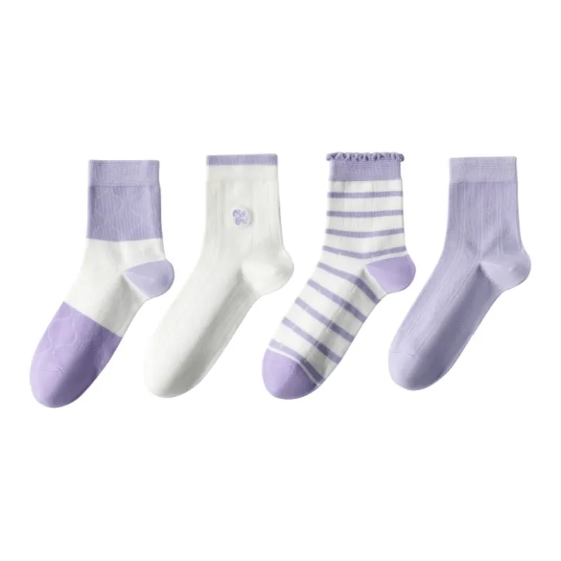 Lan Miao Mid Calf Socks Women's 4 Pack-1