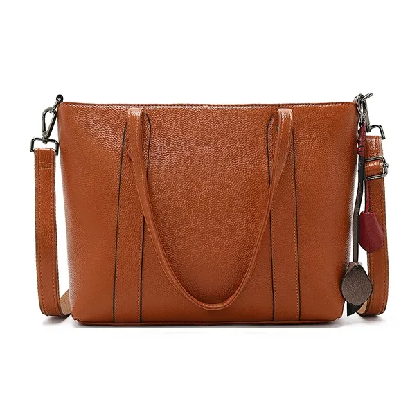 Old Man's Head Top Grain Cow Leather Shoulder Bag Large Size Women's Multicolor-10